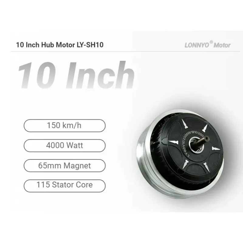 High Speed 10 Inch Electric Scooter Hub Motor 60-120V 1000-3500W Thin Tire