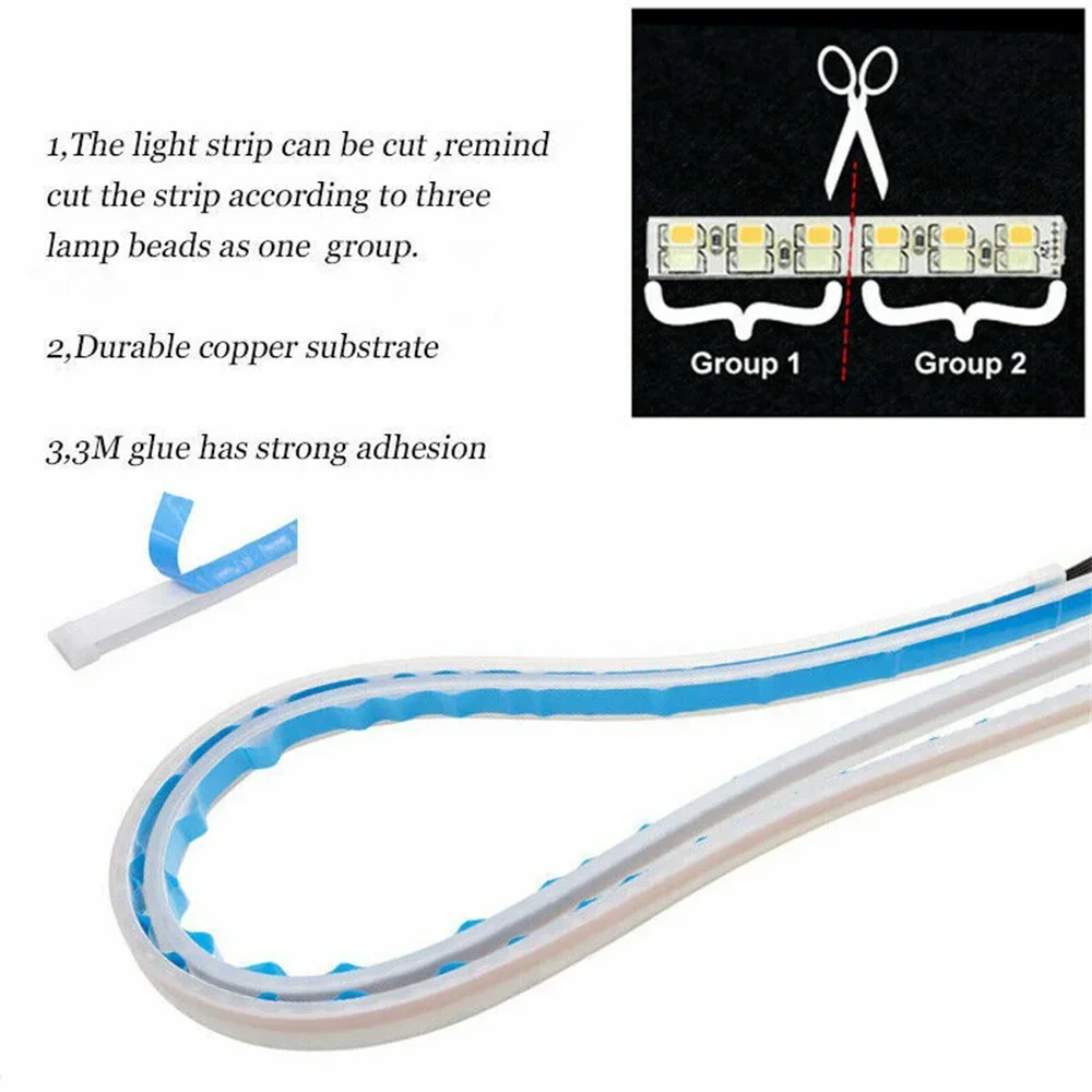 2 X ลำดับแถบไฟ LED ไฟเลี้ยวรถ DRL ไฟวิ่งกลางวัน30ซม.45ซม.60ซม.