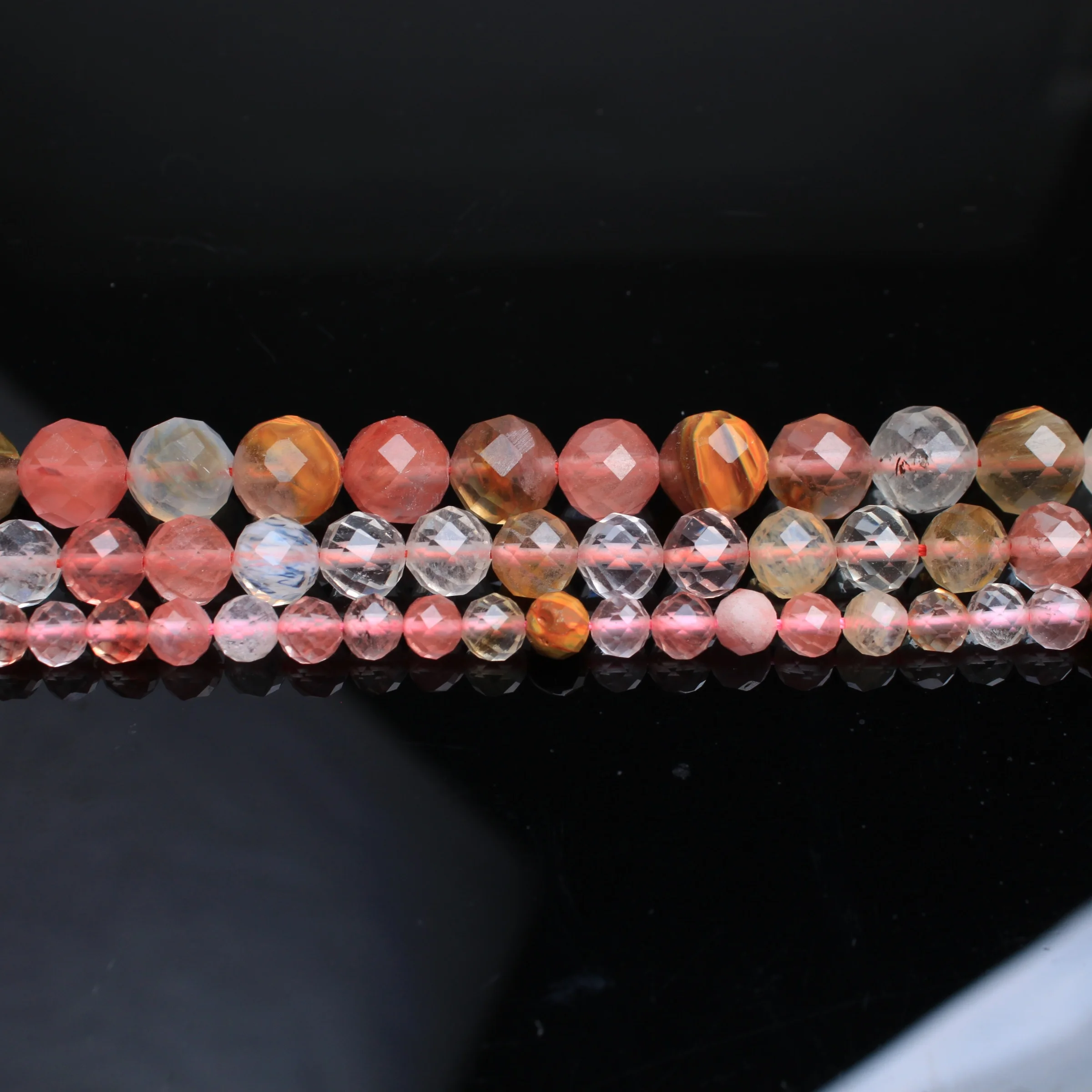 

Factory wholesale natural stone AAA watermelon red handmade engraved beads 6-10mm DIY bracelet accessories Baroque hard cutting
