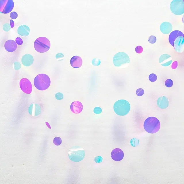 Ocean Circle Purple Blue Garlands Holographic Bubble Hanging Bubble Backdrop Wedding Baby Shower Mermaid Birthday Party Supplies