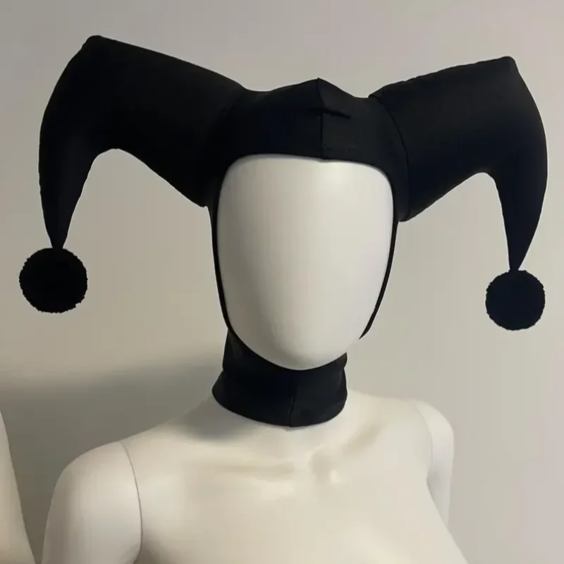 Halloween Jester Cosplay Black/Red Hat for Adult Cosplay Hat Red Black Hat Halloween Party Clown Cartoon Cute Accessories Prop
