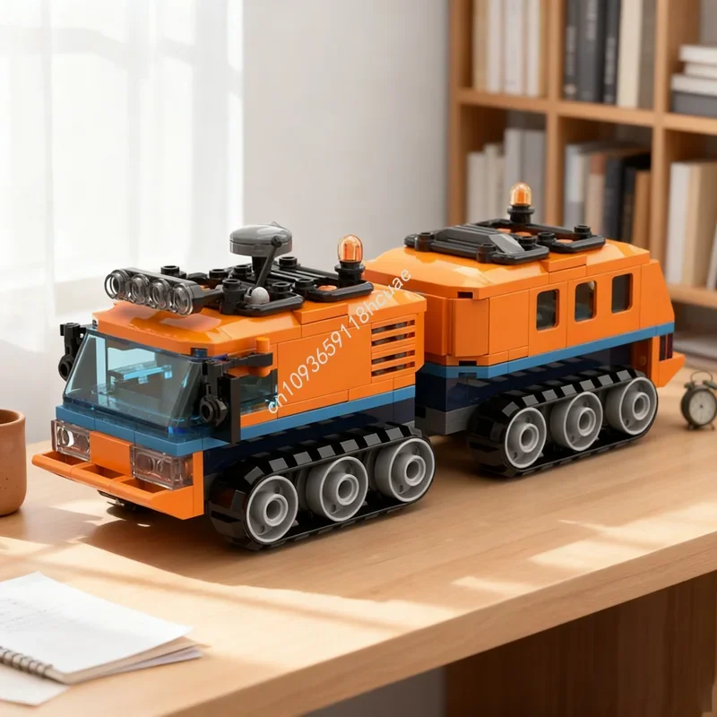 

280 деталей MOC: Артикулированная гусеничная машина для полярных условий, модель для сборки, рождественский подарок, конструктор, архитектурная модель, игрушка для самостоятельной сборки, развивающая игрушка