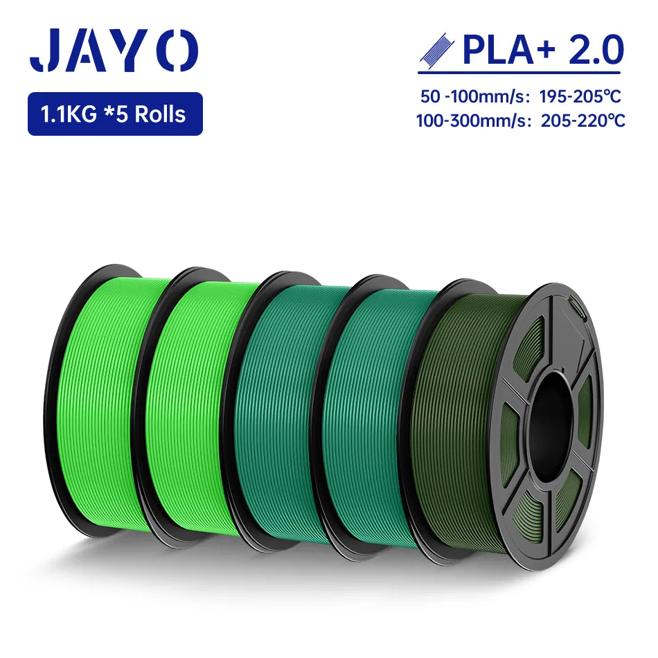 Jayo Pla Meta/Abs/Petg/Zijde/Pla Filament 1.75Mm 5 Rollen 3d Printer 100% Geen Bubbel Voor Fdm Diy Geschenk Materiaal Snelle Verzending
