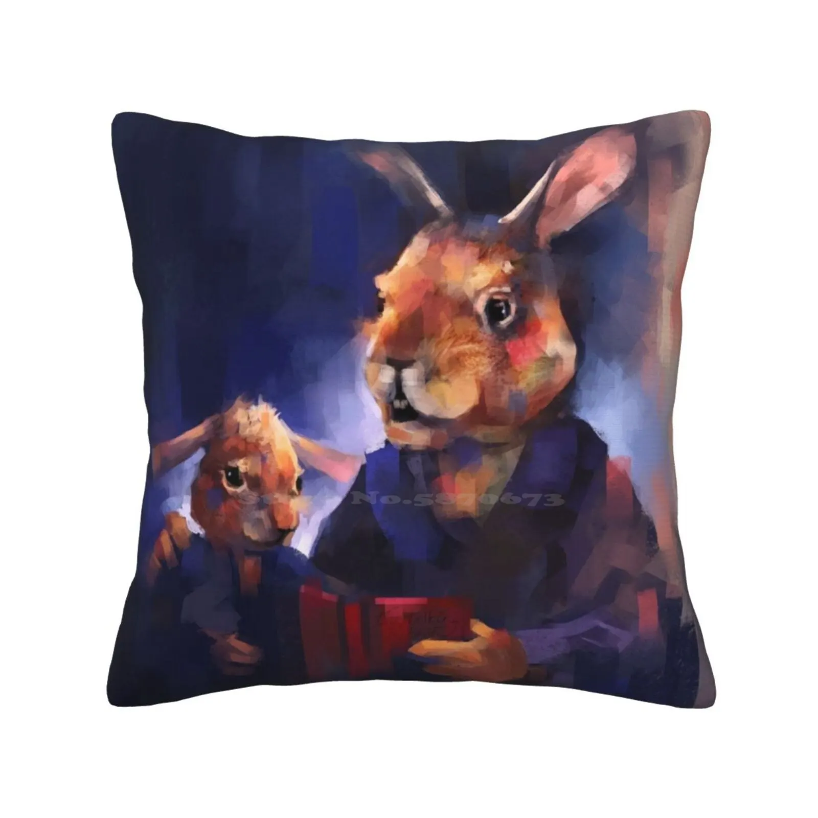 Bedtime Story Bedroom Office Hug Pillowcase Rabbit Bunny Bedtime Story Sleeping Baby Kid Illustration Book