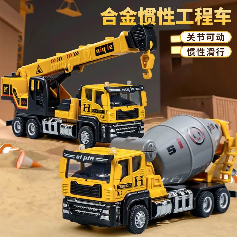Realistic Diecast Engineering Car Model Pull Back Driving Design Alloy Dump Truck Excavator Simulation Vehicle DesktopDecoration