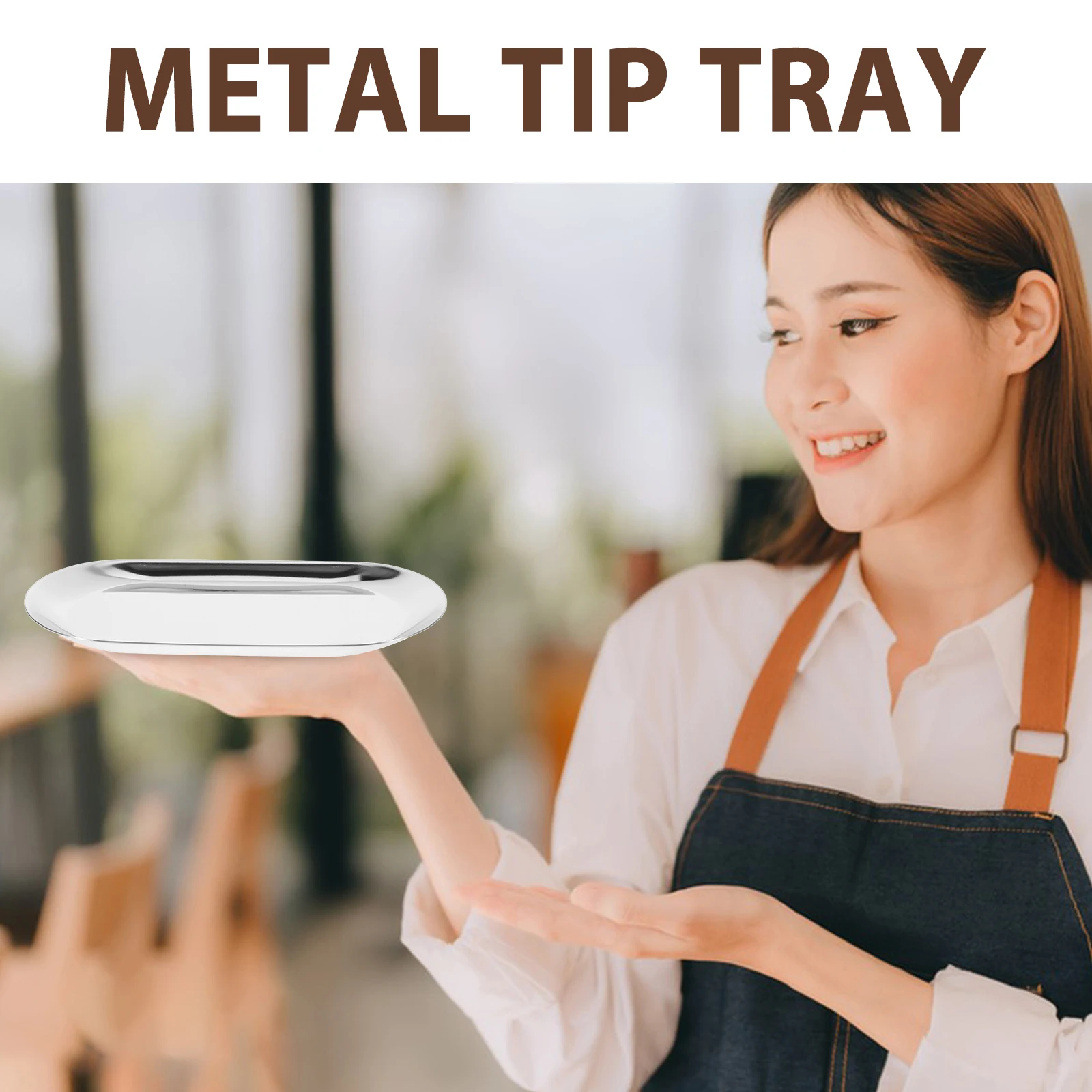 

Stainless Steel Tip Tray Restaurant Change Money Trays Serving Snack Rectangular Plates Portable Home Decor