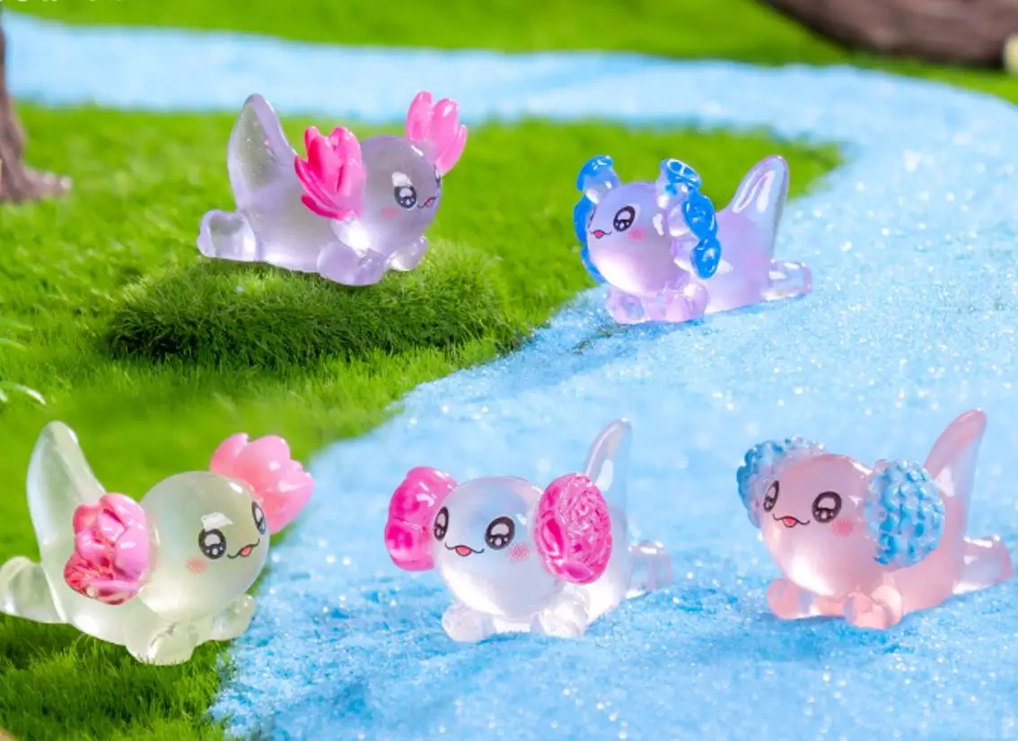 100pcs Kawaii Resin Noctilucent Ocean Animals Diy Home Decor Miniature Fairy Garden Dollhouse Accessories