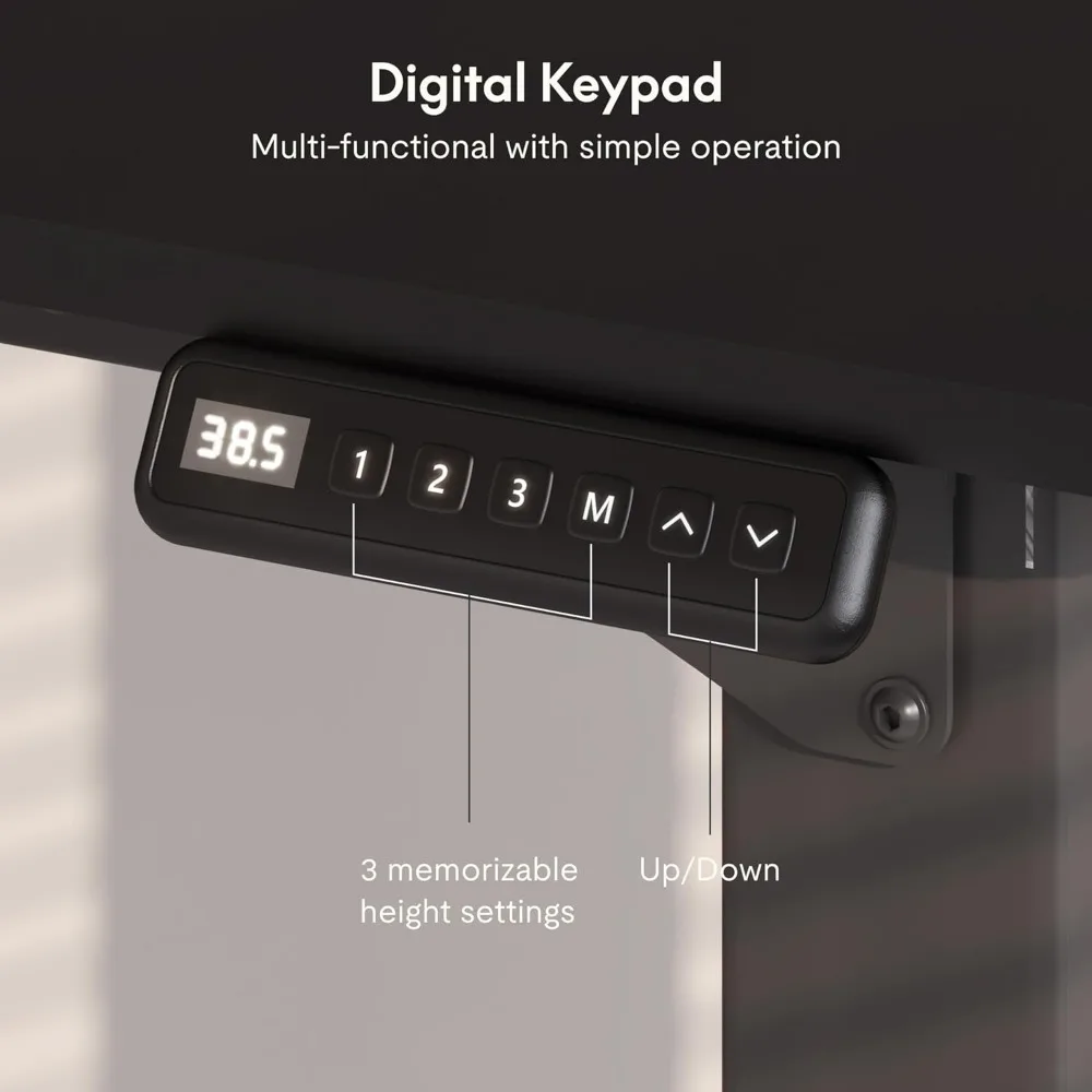 Electric Height Adjustable Standing Desk with Memory Presets for Home Office, Ergonomic Desk for Standing and Sitting Workstatio