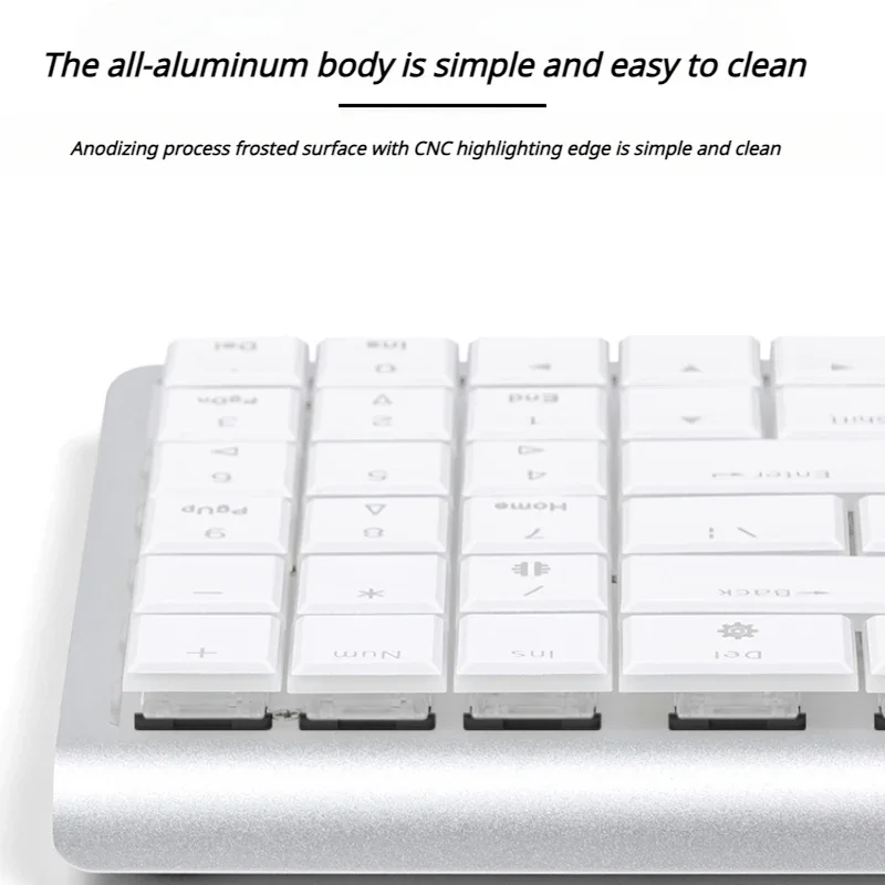 MiFuny Wireless Mechanical Keyboard Metal Panel Ultra Thin Bluetooth Hot-Swap Low Profile Linear Switch Keyboard for Win/Mac/ios