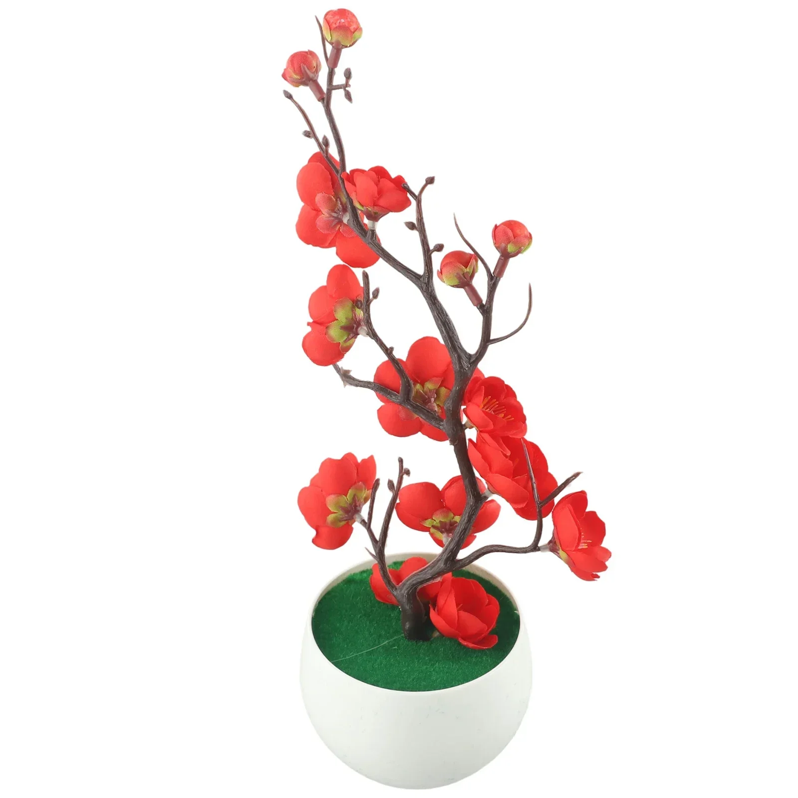 Bonsai Silk Flowers Plum-Artificial Potted Plants Blossoms Simulation Winter Plum Branch Vases Weddings/home/bedroom Decorations