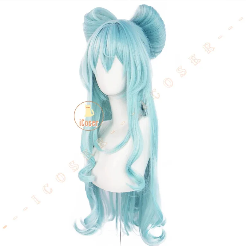 

aaa12 3iCoser Genshin Impact Yumemizuki Mizuki Cosplay Wig Blue Long Bow Hair Props Natlan Halloween Party for Women Girls