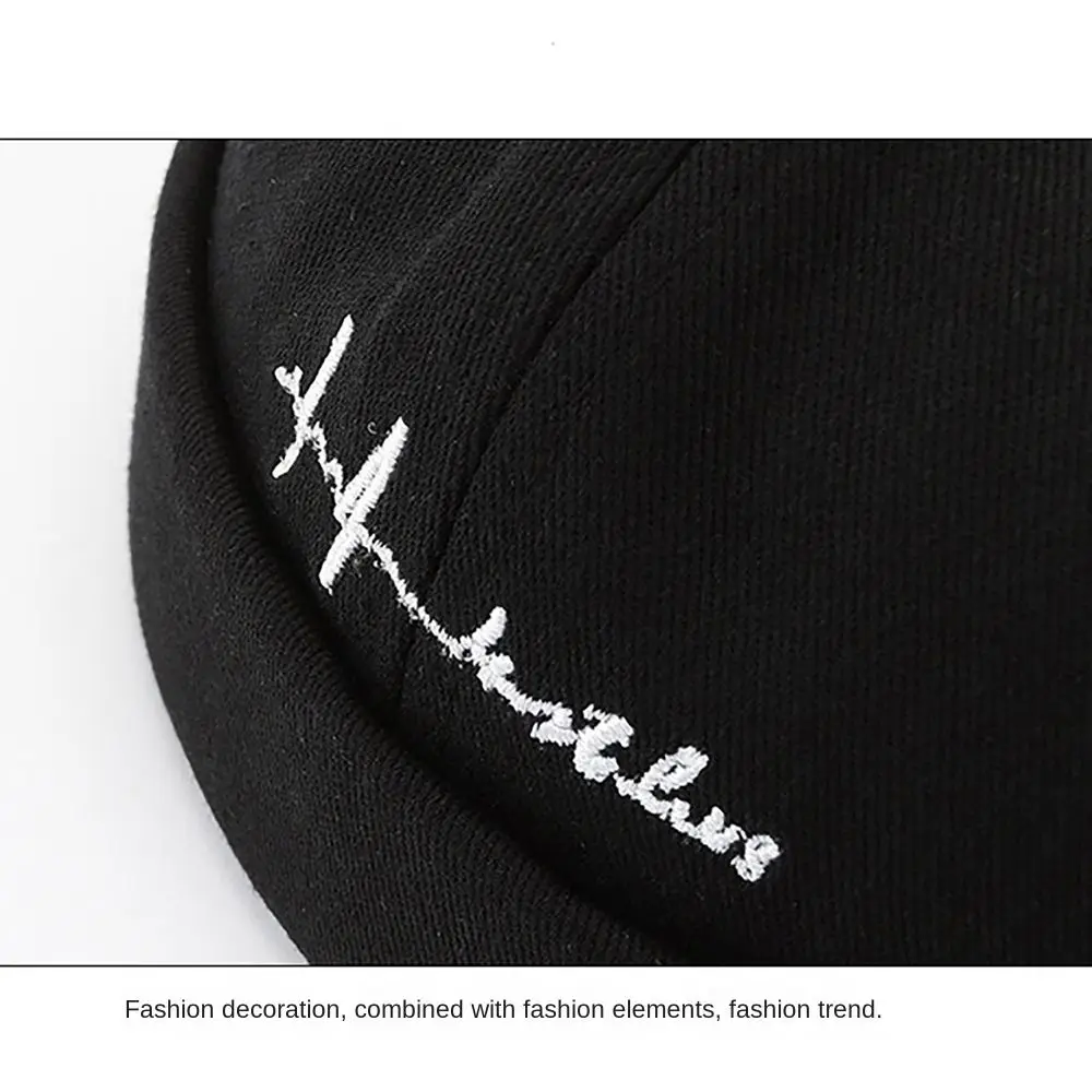 Letter Printing Cotton Docker Cap 2023 New Solid Color Street Style Beanie Hats Wear All Seasons Brimless Hip Hop Hats Unisex