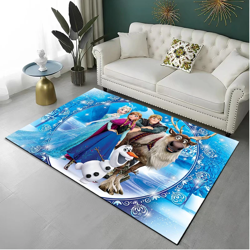 Disney Cartoon Frozen Princess Large Area Rugs Carpets Home Living Room Children\'s Kids Bedroom Sofa Doormat Floor Non-slip Mats