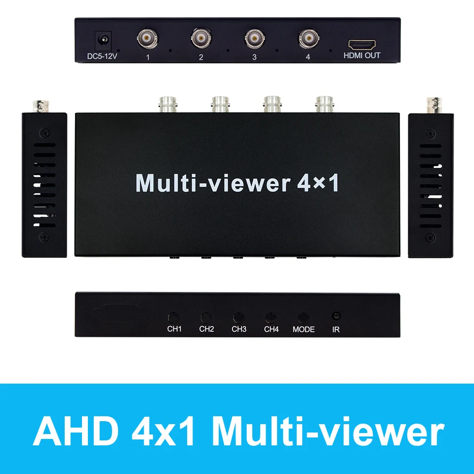 AHD (TVI/CVI/AHD/CVBS) 4 X1 Multi-Viewer с одним экраном, многослойный разветвитель AHD в реальном времени, бесшовный переключатель, преобразователь HDMI