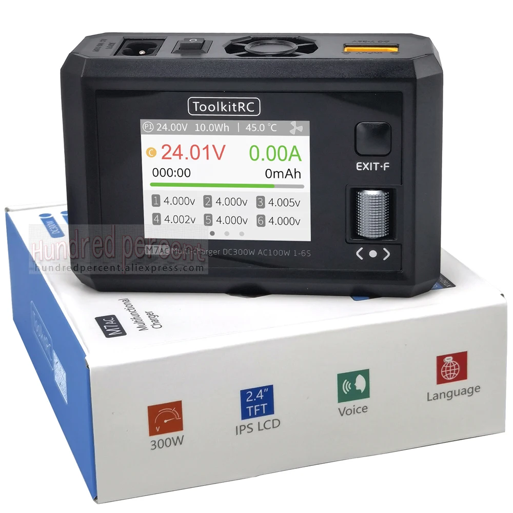 ToolKitRC M7AC Многофункциональный набор инструментов для дронов с входом переменного/300 Вт постоянного тока 100 Вт и выходо...