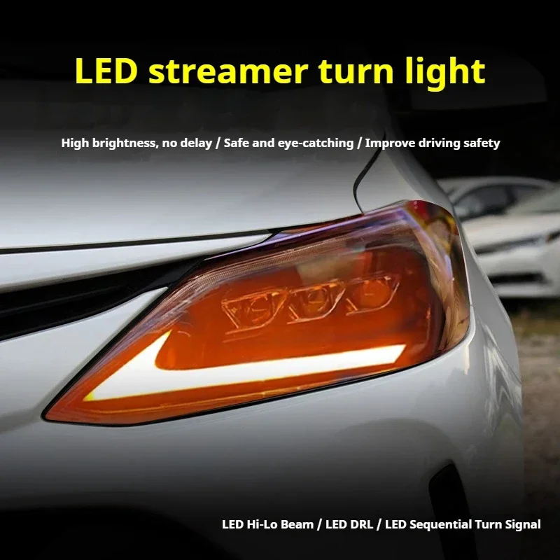 

Автомобильные фары FT для Toyota Vios 2017-2019: Обновленные светодиодные проекционные фары с дневными ходовыми огнями, автомобильные аксессуары