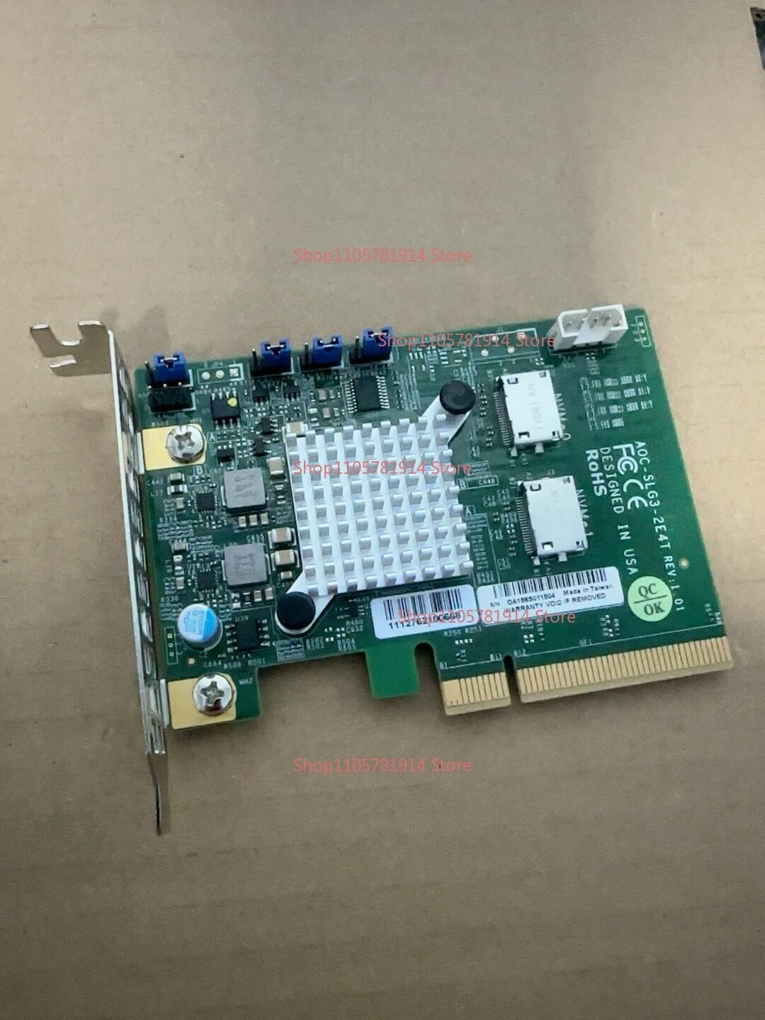 For Supermicro AOC SLG3 2E4T NVMe U. 2 Adapter Card SFF 8611 Expansion Card with Short Baffle