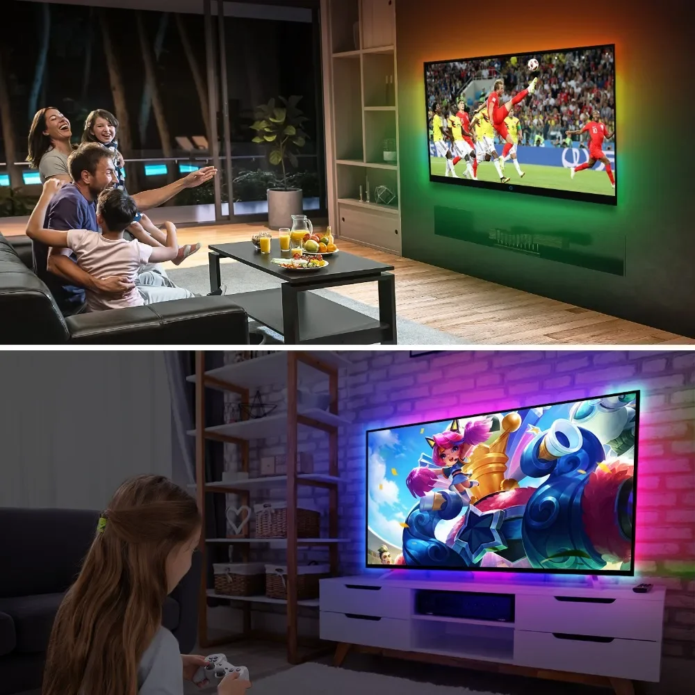 LED 스트립 조명 5050 RGB 드림 컬러 앰비언트 TV 키트, 데스크탑 PC 화면 배경 조명, 5V USB, 3 m, 4 m, 5m