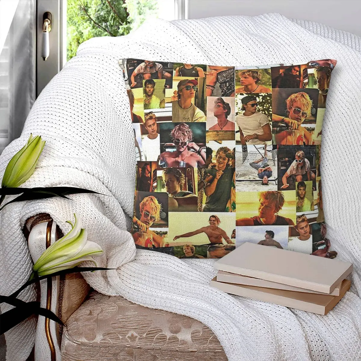 JJ Maybank - Rudy Pankow Throw Blanket Square Pillowcase Pillow Cover Polyester Cushion Decor Comfort Throw Pillow for Home Sofa