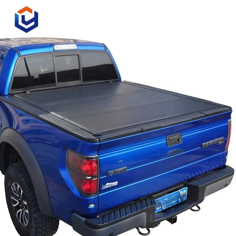 LIYUAN  Hard Low Profile Trifold Aluminum Tonneau Cover  for 2015 2020 F150  Pickup Cover 5.5'bed
