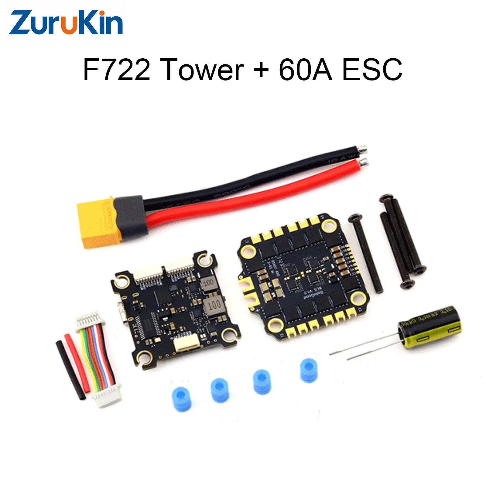 F722 V1 Flight Controller & 60A 4-in-1 ESC STM32F722RET6 ICM42688P DPS310 Barometer AT7456E OSD 3-6S FPV Stack Freestyle Drones