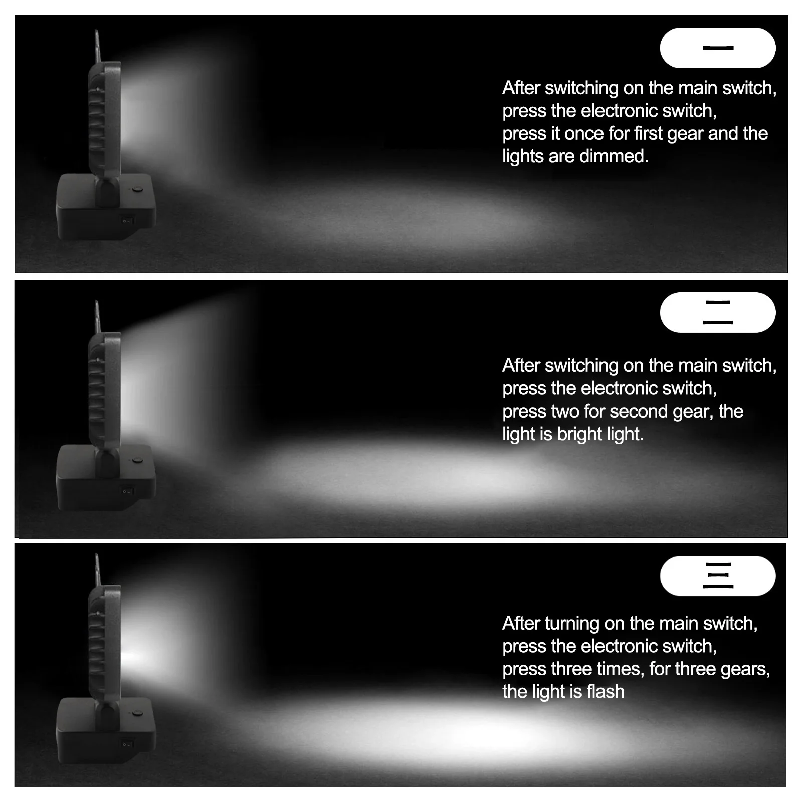 Cordless Multi Mode LED Flashlight For Use With Your For PARKSIDE x20v for maximum Convenience Anywhere You Go