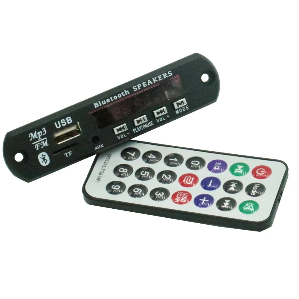 7-12V Car Bluetooth MP3 Decoder Board Decoding Player Module Support FM Radio USB/TF LCD Screen Remote Controller