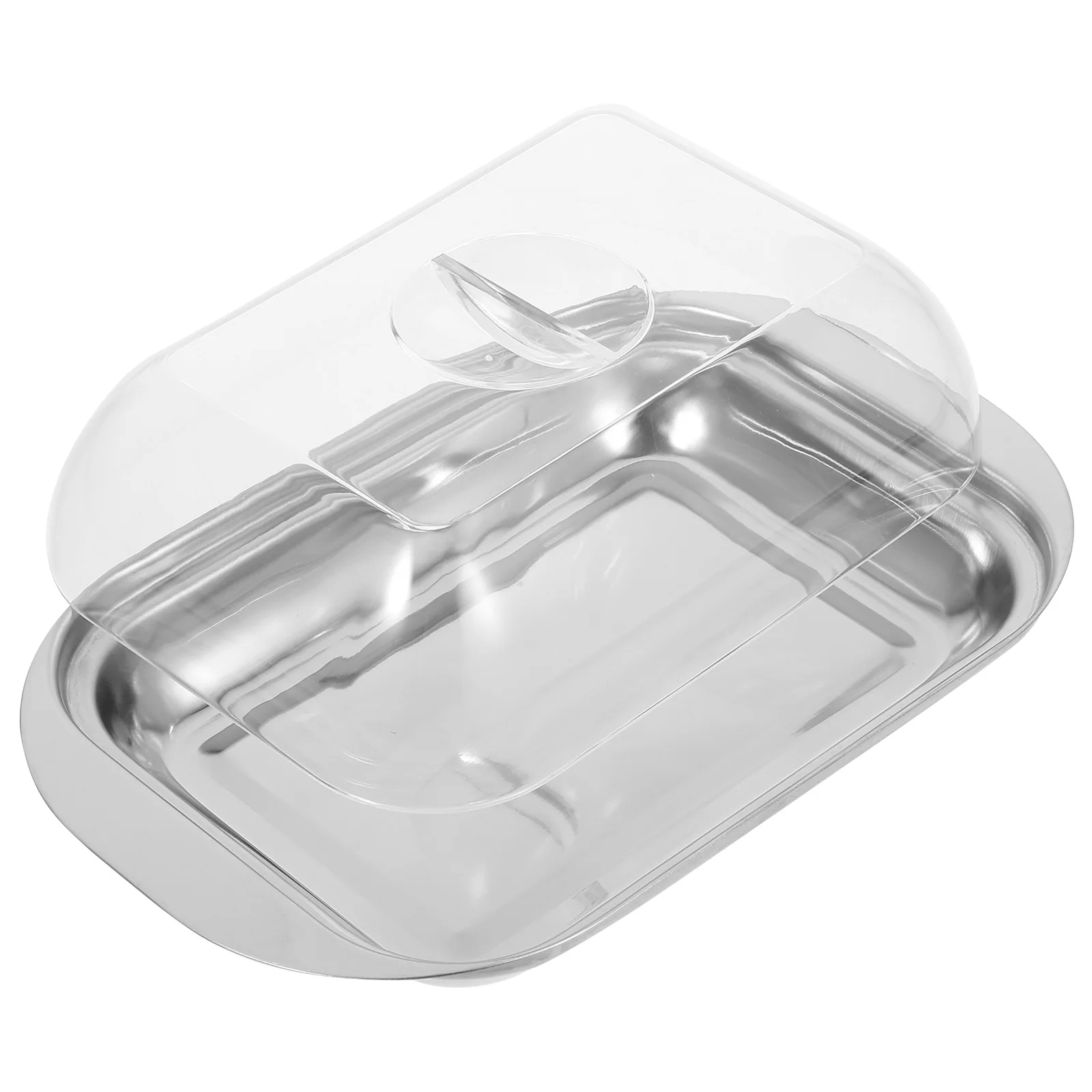 

Butter Box Stainless Steel Dish Lid Container Plate Cheese Butter Dish Holder Kitchen Counter Storage Solution