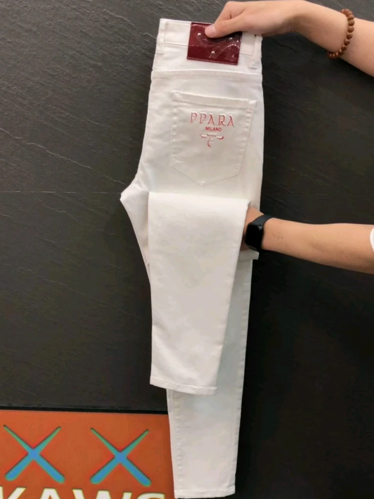 

Высококачественные модные мужские джинсы: новинка весна-лето, легкие, универсальные, трендовые, приталенные, прямого кроя