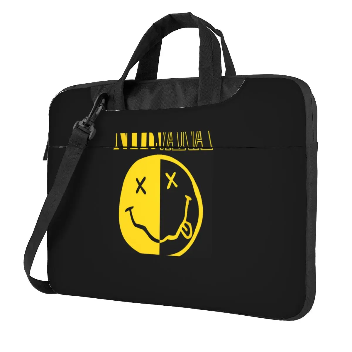 Nirvanas One Sided Smile Classic Crossbody Laptop Bag Case Computer Bag 13 14 15.6 Inch Notebook Pouch for Macbook Pro Lenovo