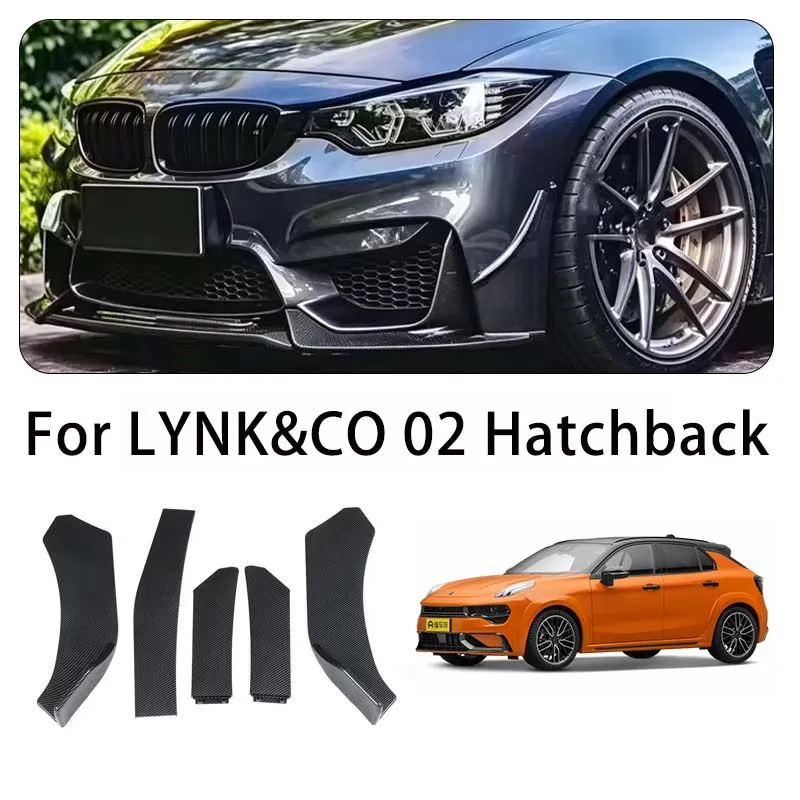 For LYNK&CO 02 Hatchback body kits 5-Segment Adjustable Front Bumper Lip Splitter Body Kit