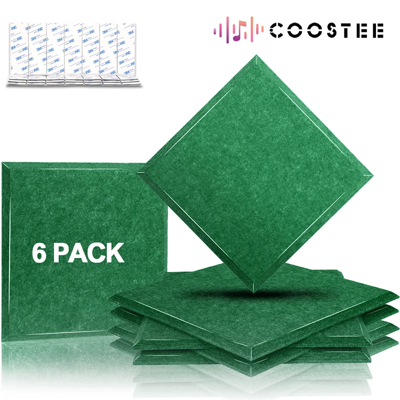 

6pcs 30*30cm Sound Insulation Acoustic Panels KTV Room Square Panel Fire Resistant Noise Absorbing Square Panel Home Accessories