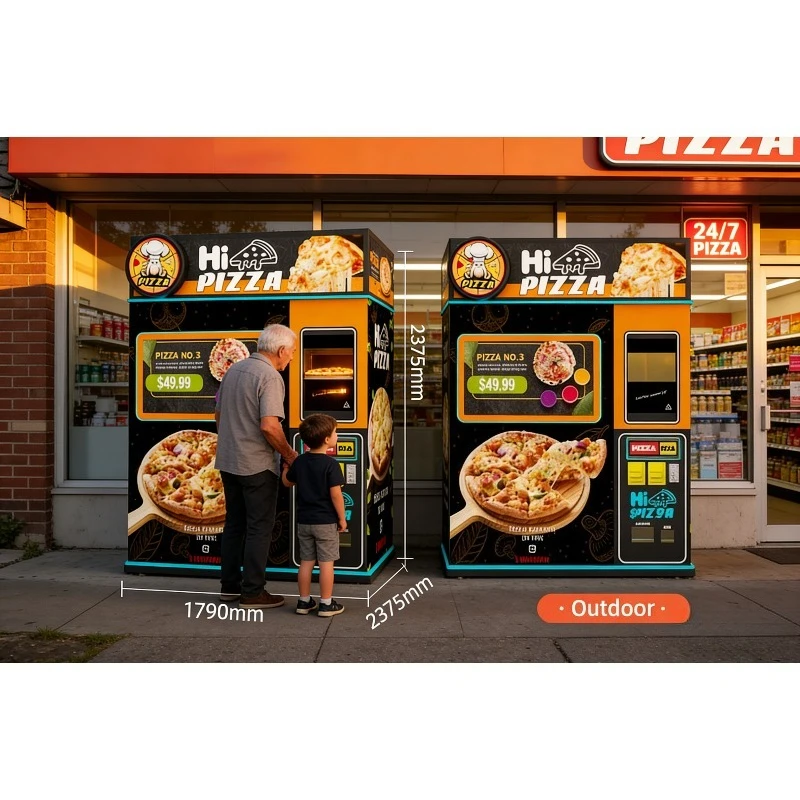 Smart Pizza Vending Machine Fast Food Robot Heating Cooking Automatic Pizza Maker Accepts Credit Card Coin Payment