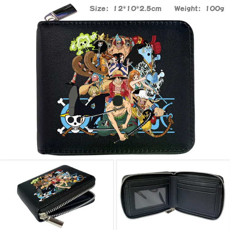 One Piece Anime Figure Wallet Luffy Purse Zoro Ace Bounty Order Skeleton Pattern Pu Cartoon Kawaii Wallet Card Holder Purse Gift