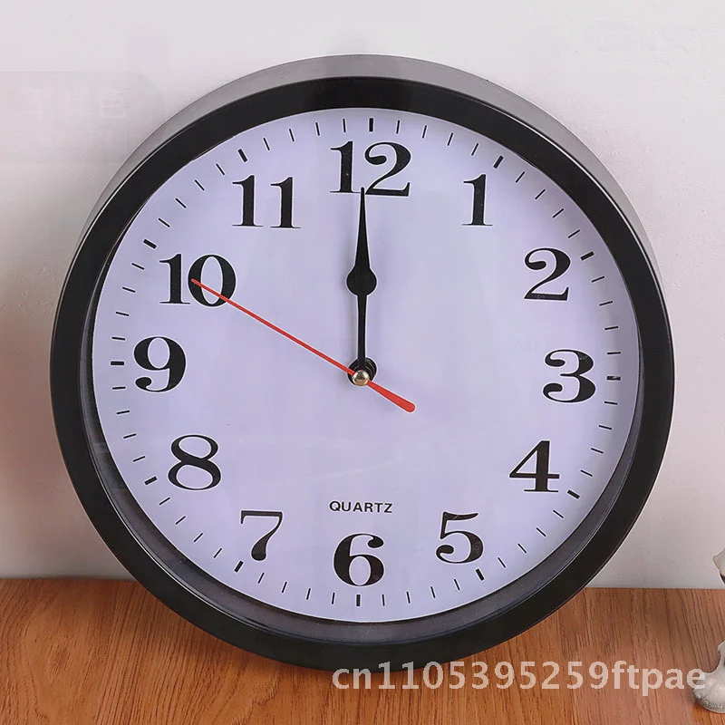 European Antique Style Wall Clock round Shape Quartz Movement Fashion Bedroom Living Room Decor Single-Sided Battery Powered