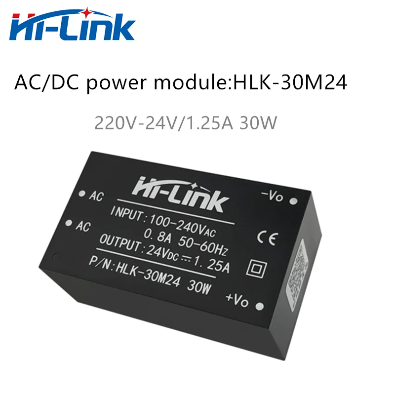 5pcs/lot Hi-Link AC DC HLK-30M24 220V to 24V 1250mA 30W  Power Supply Module Original Module Converter Intelligent Household