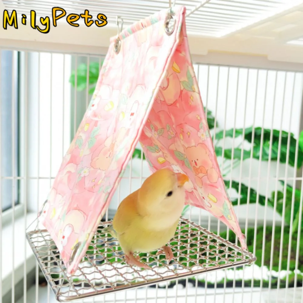 

Pet Supplies Triangular Hanging Parrot Rest Breathable Rainproof Bird Standing Rest Stable Sunshade Bird Cage Garden