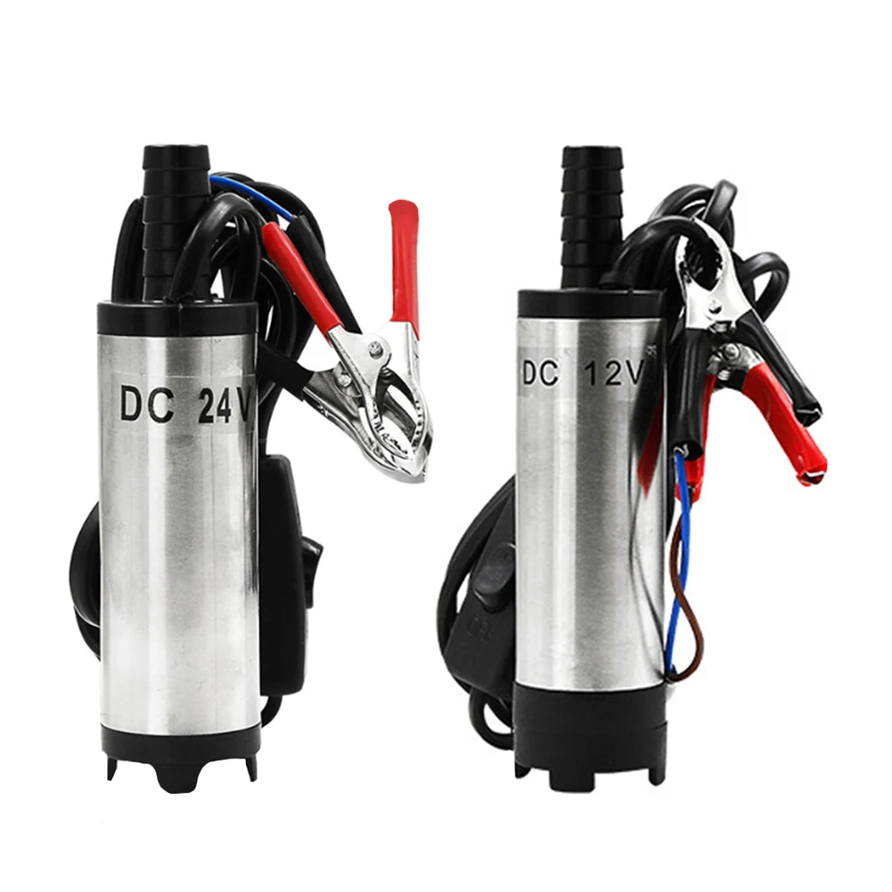 Electric Fuel Transfer Pump Water Oil Transfer Refueling Submersible Pump For Diesel Water Pump 12V 24V 38mm For Car Motorbike