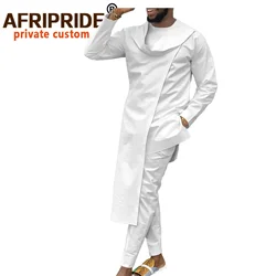 African Clothing for Men Dashiki Coats Casual Shirt and Pants 2 Piece Set Bazin Riche Outfits Traditional Clothes A2016061