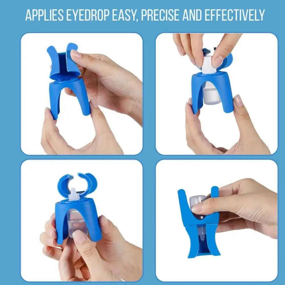 Eyedrops Holder Reusable Eye Drops Bottle Helper Eye Ointments Drops Holder Device Ergonomic Eyedrop Guide Aid Help Applicator