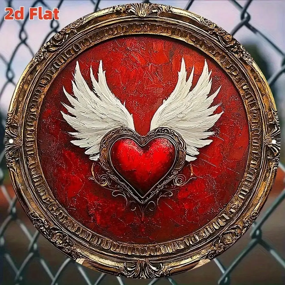 Brand Vintage Metal Heart Wall Art Decor Rustic Farmhouse Red Romantic Iron Sculpture for Living Room Bedroom Home Decoration