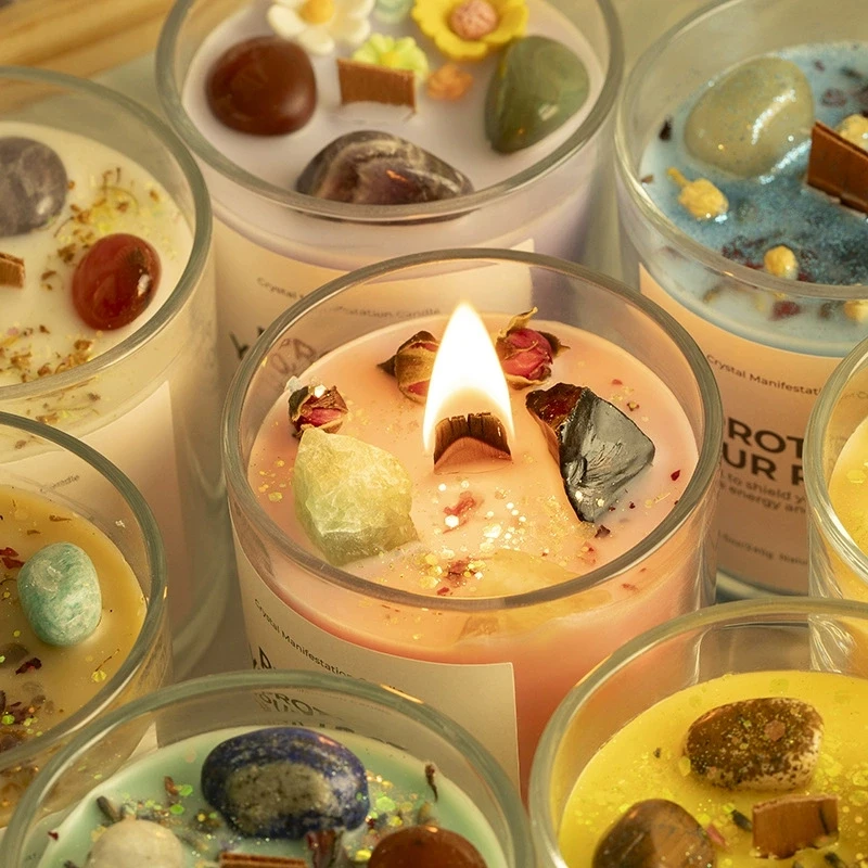 قطعة واحدة من شمعة زجاجية مقطوعة بالكريستال، هدية معطرة من شمع الصويا الرومانسي لعيد الميلاد وديكور المنزل، هدية فاخرة للضيوف