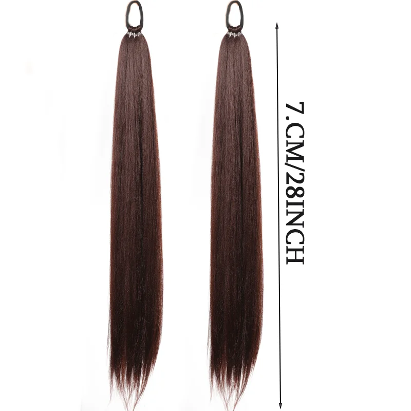 Lupu Synthetische 28 Inch Lange Paardenstaart Extensions Met Elastische Band Veelzijdige Diy Gevlochten Paardenstaart Voor Vrouwen Meisjes Zwart Bruin