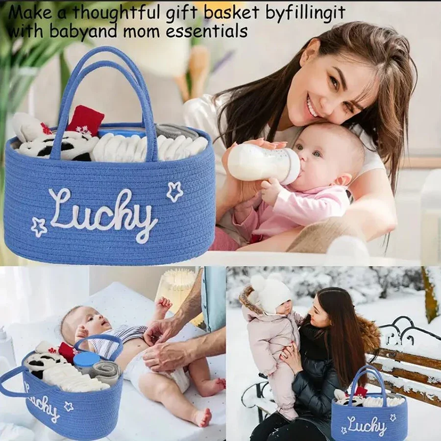 Multifunctional Travel Out Portable Mommy Bag Cotton Rope Diaper Bag Diaper Storage Bag Baby Diaper Storage Basket