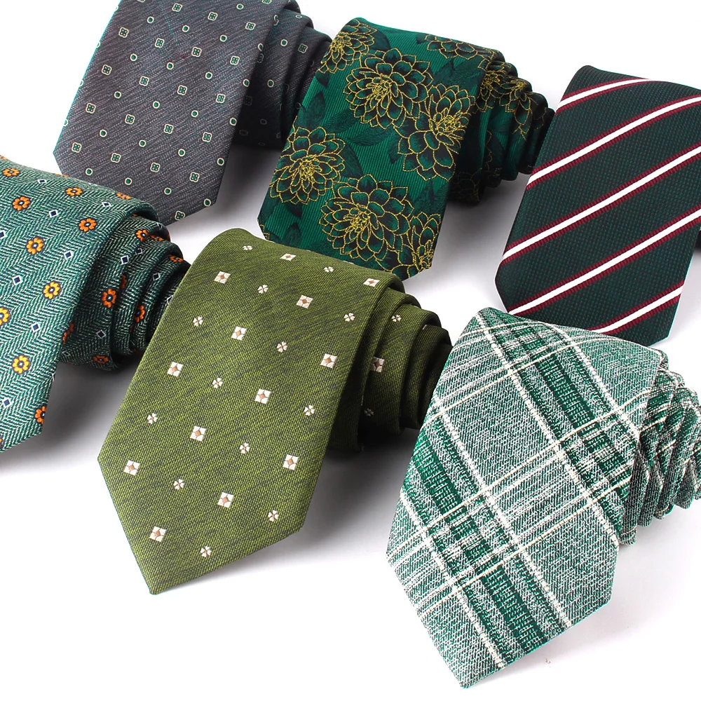 Green Color Neck Ties For Men Women Plaid Floral Tie Suits Skinny Ties Boy Girls Necktie Gravata Gift Groom Neckties For Wedding