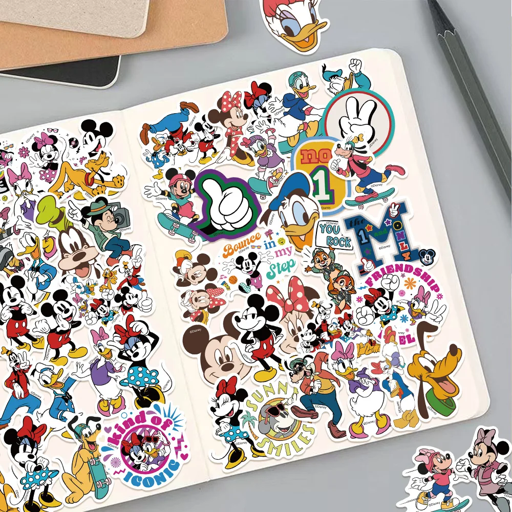 50 個ミッキーマウスミニー & フレンズステッカーパーソナライズ DIY 装飾デカール子供のご褒美電話ケース荷物ステッカー