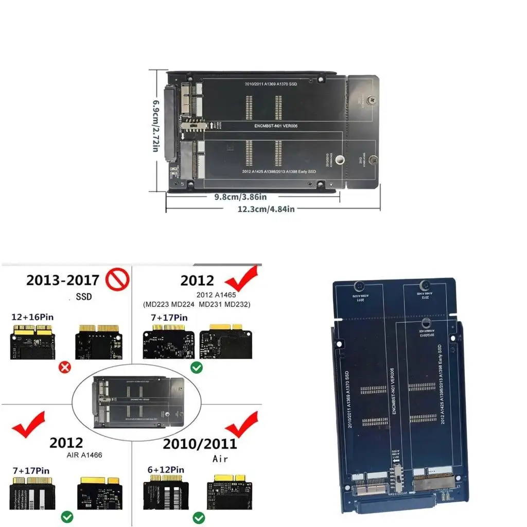 

652F M.2 жесткий диск до 22PIN CARP OUTPRICE CARD METHAL TRAY Замена 6 Гбит / с на 2010 год A1369