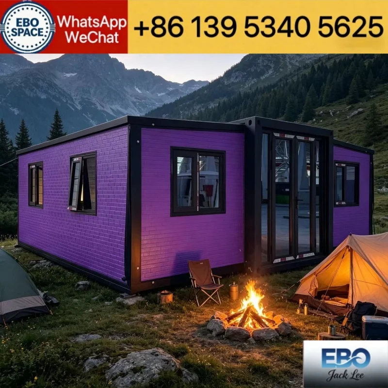 Fast assembly 30ft modular foldable prefab container villa outdoor living cabin waterproof design with kitchen bathroom setup