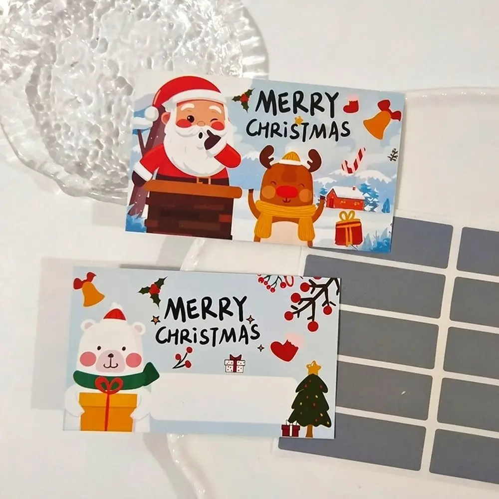 30 Set Write‑In Christmas Scratch Off Cards Self-Scratchable Cartoon Themed Scratch Off Tickets Cards DIY‑Handcraft