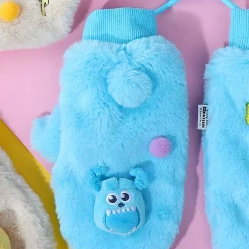 ディズニー モンスターズユニバーシティ ジェームズ・P・サリバン ソフトぬいぐるみ ハンギングネックグローブ 冬用 厚手 暖かい 防風 友人へのギフト